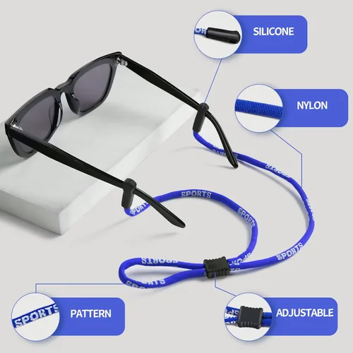 Miniatura 7 de BILIONE Correa para gafas, soportes deportivos para gafas alrededor del cuello para hombres y mujeres, cadena de cordón para lentes de sol