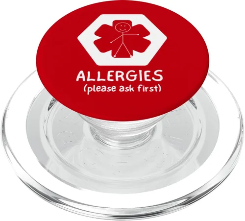 Miniatura 7 de KID's ALLERGY ALERT ALLERGIES PLEASE ASK FIRST PopSockets Adhesive PopGrip