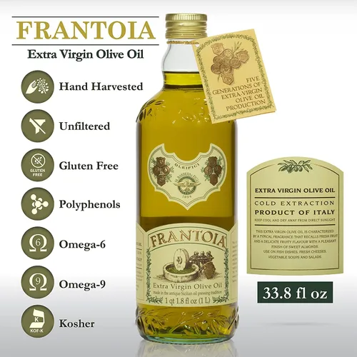 Miniatura 2 de Frantoia Aceite de oliva virgen extra de Italia - Aceite de oliva siciliano auténtico extraído en frío, afrutado, sin filtrar, aceite de oliva