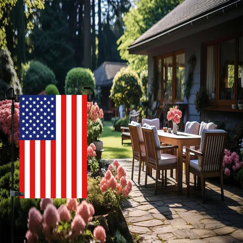 Miniatura 2 de Soporte para asta de bandera de jardín, banderas de jardín para exteriores con tapón de bandera y clip, pintura impermeable con recubrimiento