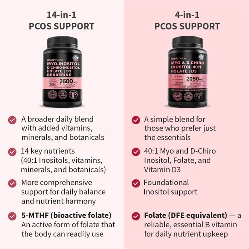 Miniatura 5 de Myo-inositol 40:1 para mujeres – Suplemento de inositol con mio y D-Chiro inositol, folato y vitamina D3 – Cápsulas veganas para rutina diaria
