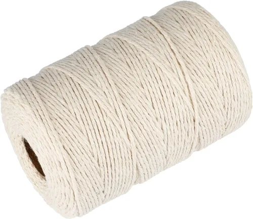 Miniatura 6 de G2PLUS Cuerda de algodón blanca, cuerda de algodón de 2 mm, cuerda de cocina de 656 pies, cuerda de panaderos de algodón para manualidades