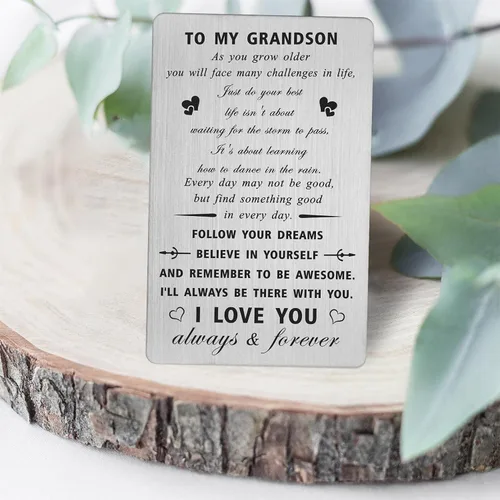 Miniatura 3 de CPLJW Tarjeta de regalo de cumpleaños para nieto – Never Forget I Love You – Tarjeta de felicitación de cumpleaños para nieto, regalo de abuela