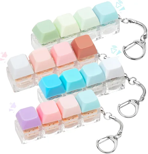 Miniatura 13 de Juguete Fidget de Teclado, 2 Piezas Llavero de Teclado Fidget Clicker de Teclado Fidget Silencioso Ruidoso Clicker Fidgets para Adultos Alivio