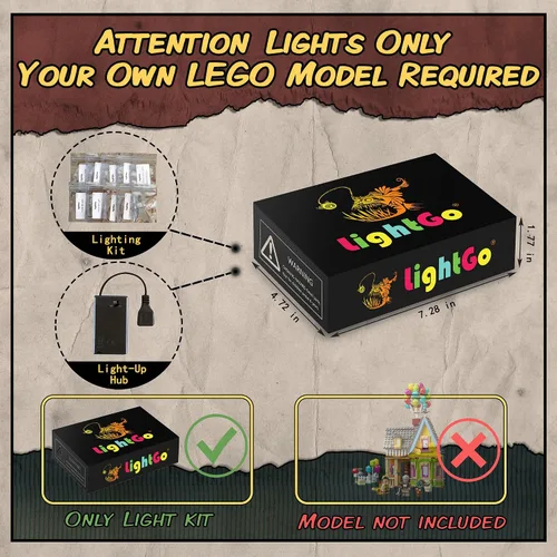 Miniatura 2 de LightGo Kit de iluminación LED diseñado para Lego 43217 'Up' House Building Set, no incluye modelo (versión remota)