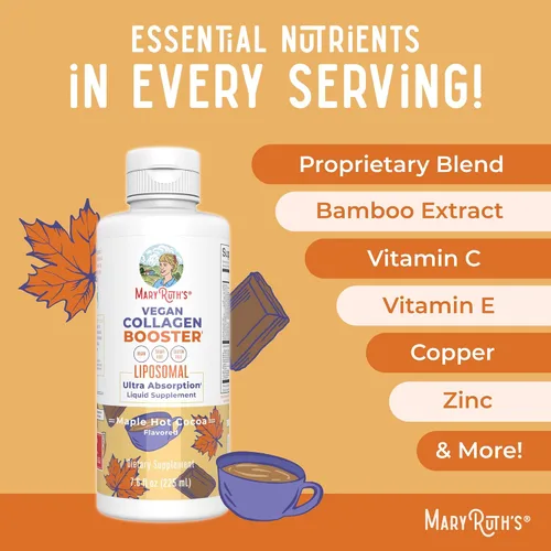 Miniatura 7 de MaryRuth Organics Potenciador de Colágeno Liposomal, Sin Azúcar, Potenciador de Colágeno Líquido con Vitamina C, Vitamina E, Zinc, Cobre y Sílice