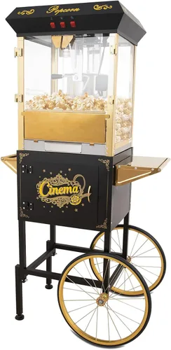 Miniatura 10 de Máquina de palomitas de maíz de 12 onzas con carro, hervidor de acero inoxidable de 12 onzas y luz de calentamiento, regalos de Navidad, regalos
