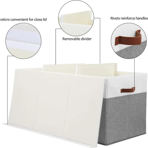 Miniatura 5 de Gowee Caja de almacenamiento de juguetes extragrande con tapa, cesta organizadora de juguetes resistente con divisores para niños, niñas, guardería