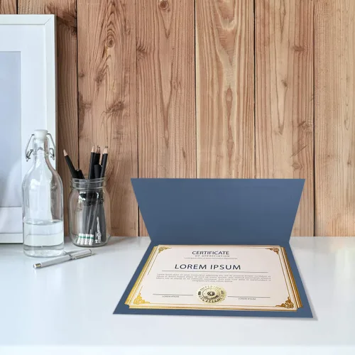 Miniatura 8 de SUNEE Kit de certificado de 75 piezas, 25 soportes para certificados azul marino y 25 papeles de certificado de tamaño carta y 25 sellos de premio