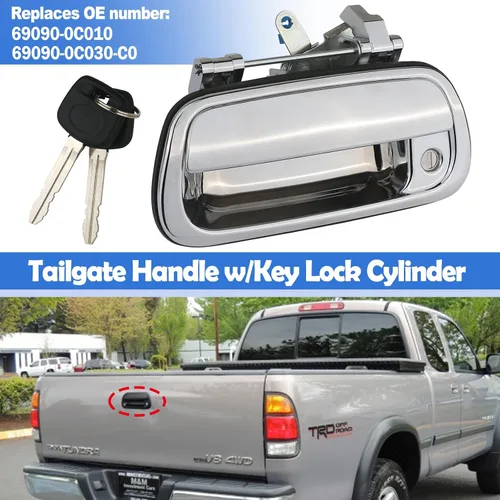 Miniatura 3 de Osompar Manija Exterior de Portón Trasero con Cilindro de Cerradura con Llave Compatible con Toyota Tundra 2000-2006 Reemplaza 69090-0C010