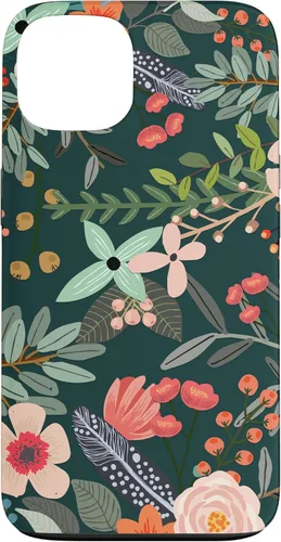Funda con diseño floral botánico de jardín colorido para iPhone 13