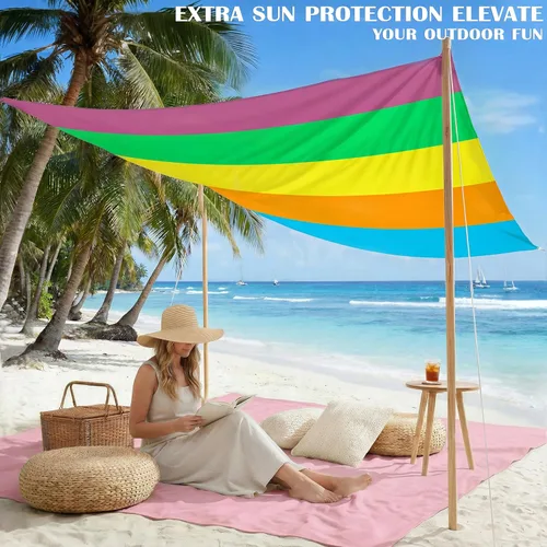 Miniatura 69 de Famstar Beach Blanket Oversized Extra Large 78"X81"/10'X9',Waterproof Sandproof Beach Blanket 2-8 Adults Lightweight Durable for Travel Camping