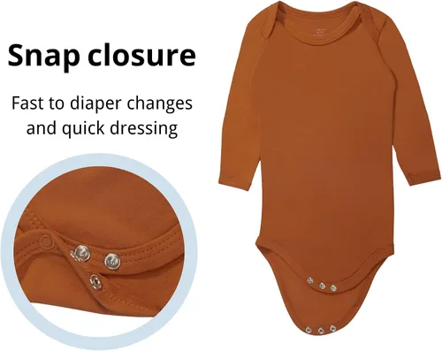 Miniatura 4 de GUISBY Body para bebé, body de manga larga de rayón para niños y niñas de 0 a 24 meses