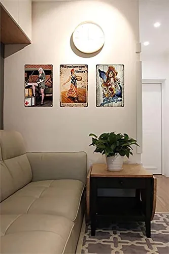 Miniatura 4 de Letreros de caza para habitación, letrero de metal de oración de caza de ciervos, letrero de estaño de pared, letreros retro para decoración