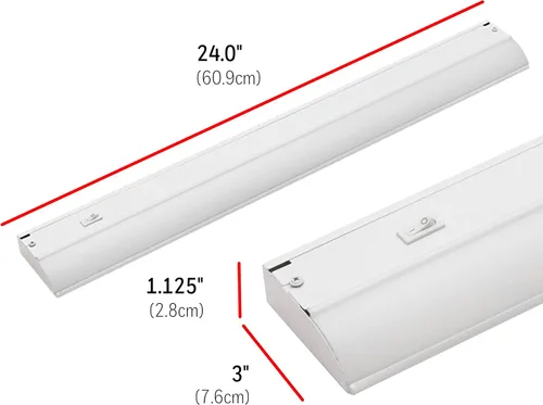 Miniatura 4 de UltraPro Luces cableadas para debajo del gabinete de 24 pulgadas, solo encendido/apagado, 2700 K blanco cálido, iluminación debajo del gabinete