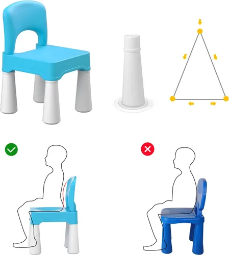 Miniatura 5 de burgkidz Silla de Plástico para Niños Pequeños, Silla para Niños Duradera y Ligera, Asiento de 9.3" de Altura, Uso en Interiores o Exteriores