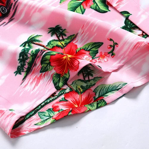 Miniatura 7 de SheLucki - Camisa hawaiana para hombre, unisex, casual, manga corta, con botones, estampada con sombra de palmeras, para el verano en la playa