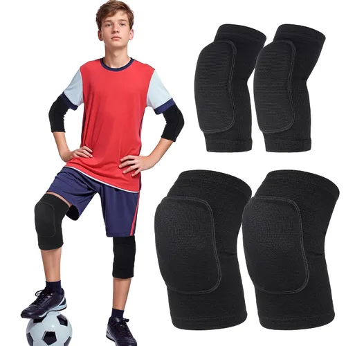 Miniatura 4 de obmwang Set de rodilleras de voleibol y coderas de voleibol para niños, jóvenes, voleibol, yoga, baile, fútbol, baloncesto, correr, pequeño