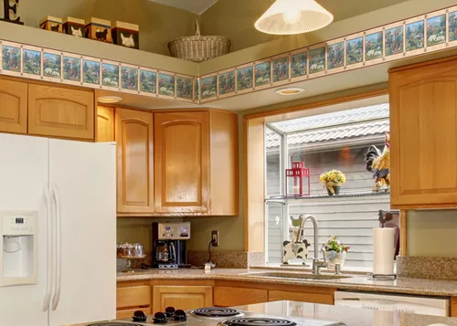 Miniatura 2 de CONCORD WALLCOVERINGS ™ Papel Pintado Frontera País Patrón Granja Ovejas Vacas Pollo Para Casa De Campo Cocina De Granja, Beige Verde Marrón, 15