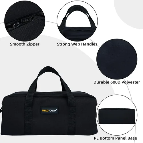 Miniatura 3 de MELOTOUGH Kit combinado de bolsa de lona para herramientas utilitarias, incluye 2 bolsas organizadoras de herramientas medianas para electricista