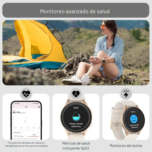 Miniatura 4 de Reloj inteligente, Alexa incorporado, GPS, VO2 Max, HRV, oxígeno en sangre, monitoreo del sueño, salud de la mujer, recordatorios personalizados