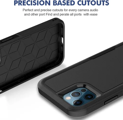 Miniatura 6 de MDCN Funda para iPhone 12 / iPhone 12 PRO: funda protectora de doble capa resistente para teléfono celular, a prueba de golpes, resistente