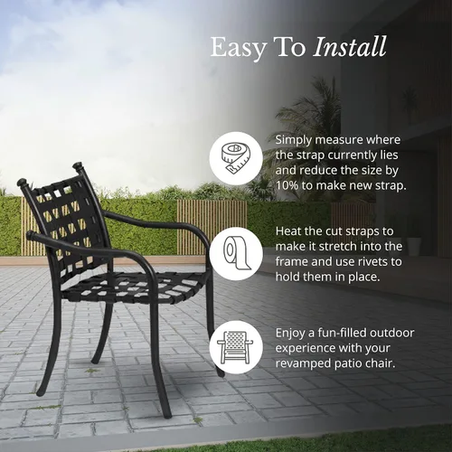 Miniatura 5 de Rulo de tira de vinilo Jejavu, perfecto para muebles de patio, piscina, césped, jardín, haga sus propias tiras de repuesto, 20 sujetadores gratis, 5