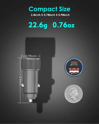 Miniatura 6 de Cargador de coche para iPhone, cargador de coche rápido USB C [certificado Apple MFi] Cargador de coche Apple de 38 W de doble puerto cargador