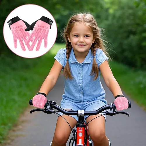 Miniatura 4 de Guantes de ciclismo deportivos para niños, antideslizantes, para niños y niñas, guantes de pesca para niños, ciclismo, escalada, equitación