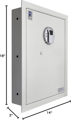 Miniatura 5 de Protex Safe Fingerprint Wall Safe (FW-1814Z), sistema de bloqueo de huellas dactilares, caja fuerte de pared resistente a robos, sistema de bloqueo