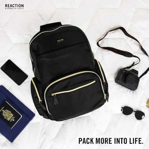 Miniatura 6 de Kenneth Cole Reaction Sophie - Mochila RFID antirrobo de nailon sedoso de 15.0 pulgadas para laptop y tablet de 15.0 pulgadas, Negro, talla única