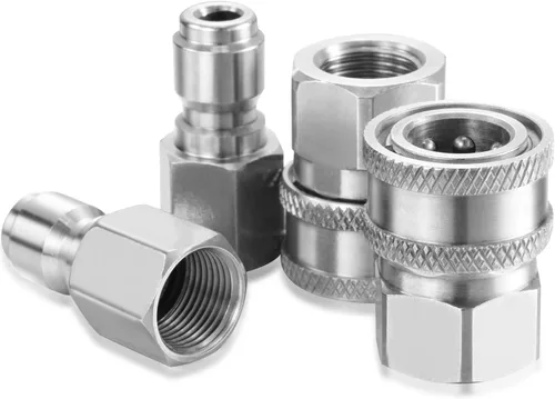 Miniatura 5 de Hotop 2 juegos NPT 3/8 pulgadas arandela a presión Kit de conector rápido de acero inoxidable adaptadores para lavadora a presión Accesorios