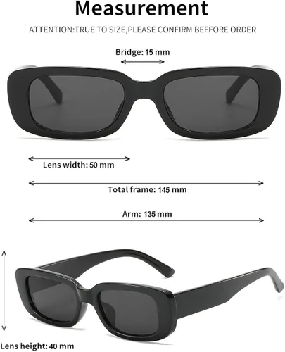 Miniatura 6 de BOJOD Gafas de sol rectangulares para mujer, gafas de sol retro de moda, protección UV 400, marco cuadrado, Marrón