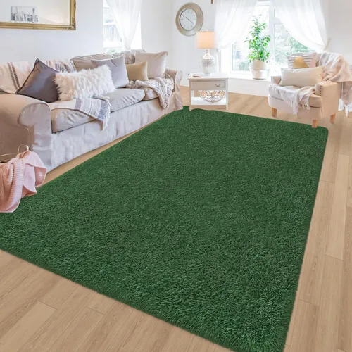 Miniatura 69 de Alfombras verdes para dormitorio de niños: alfombra de pasillo lavable de 2x6, alfombras pequeñas antideslizantes, esponjosas, suaves, peludas