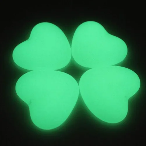 Miniatura 2 de HEALLILY Piedras de corazón que brillan en la oscuridad, piedras brillantes para pasarelas, caminos, patio, césped, jardín zen, decoración