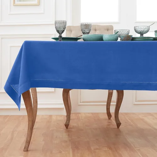 Miniatura 31 de Solino Home Mantel de lino azul polvoriento, 60 x 120 pulgadas, mantel de lino 100% puro con vainica para mesas rectangulares, dobladillo clásico