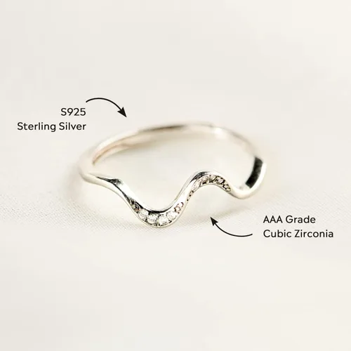 Miniatura 5 de STORYJEWELLERY Friendship Wave Ring, Best Friend Rings, Silver Ocean Wave Ring for Women, Best Friend Birthday Gifts for Women, Friendship Gifts for