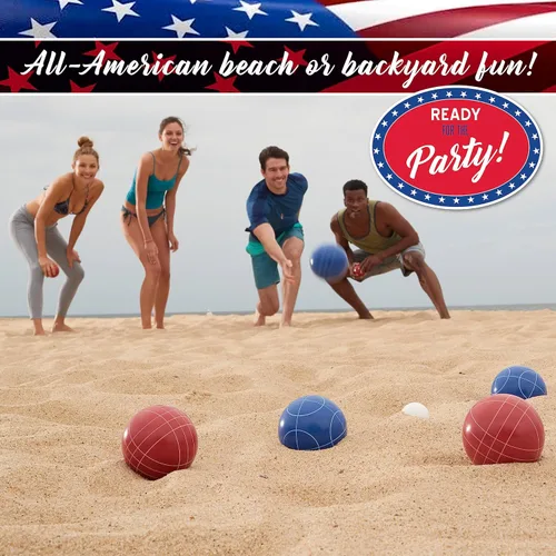 Miniatura 6 de Franklin Sports Juego de bolas de petanca — 8 bolas de petanca para todo tipo de clima y 1 pallino — Juego de playa, patio, césped o fiesta al aire