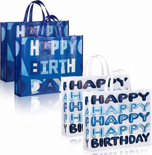 Miniatura 9 de Kajaia Bolsas de regalo de cumpleaños extra grandes, reutilizables, jumbo, grandes, suministros de fiesta de feliz cumpleaños, tela no tejida