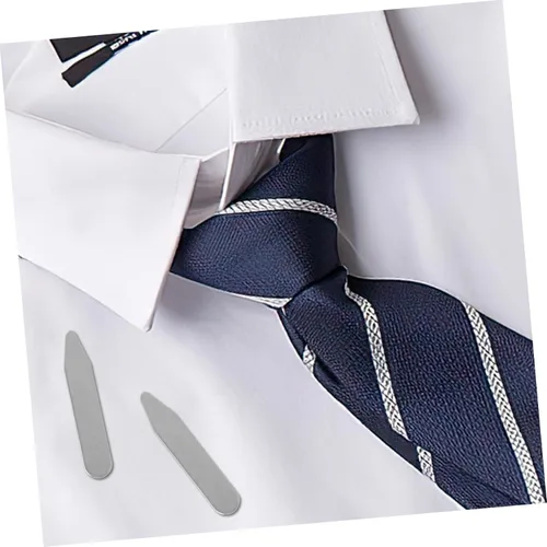 Miniatura 5 de Stiffen Your Dress Shirts 16pcs Collar Stays para hombres de manga larga camisas de vestir insertos de metal, plateado
