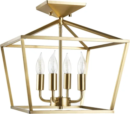 Miniatura 14 de Globe Electric 66000073 Lámpara de techo con brazo ajustable de montaje semiempotrado de 4 luces, latón mate, brazos giratorios, accesorios