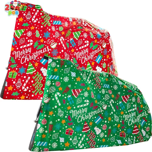 Miniatura 9 de JOYIN 2 bolsas de regalo jumbo de Navidad de 72 x 60 pulgadas con etiquetas para regalos grandes de alta resistencia, bolsa de bicicleta de Navidad