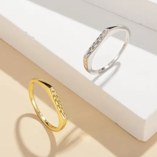 Miniatura 5 de YeGieonr - Anillo hecho a mano con flores, declaración minimalista y grabado botánico, joyería personalizable y delicada para mujeres y niñas