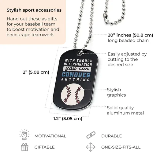 Miniatura 3 de Inkstone Collares de béisbol con etiqueta de perro Motivacional Be The Game Changer Paquete de 12 Regalo alentador para estudiantes, equipos
