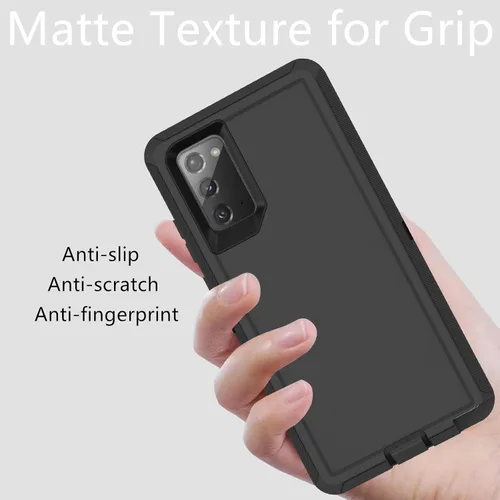 Miniatura 7 de Funda para Samsung Galaxy Note 20 (no para Note 20 Ultra), resistente funda protectora a prueba de polvo, a prueba de golpes, protección contra Negro