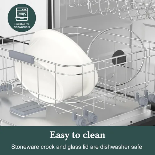 Miniatura 4 de HOMECOOKIN Olla de cocción lenta programable de 8 cuartos con temporizador y función mantener caliente - Pequeño electrodoméstico de cocina