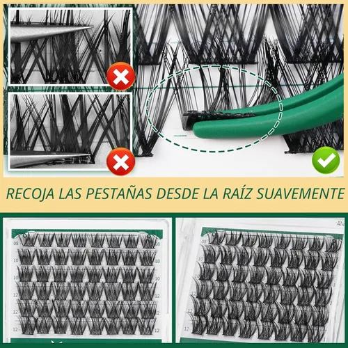 Miniatura 7 de Racimos de pestañas, 96 piezas de pestañas en racimo rizo D 10-18MIX DIY Extensiones de pestañas en racimo, KEYYOU, pestañas individuales suaves