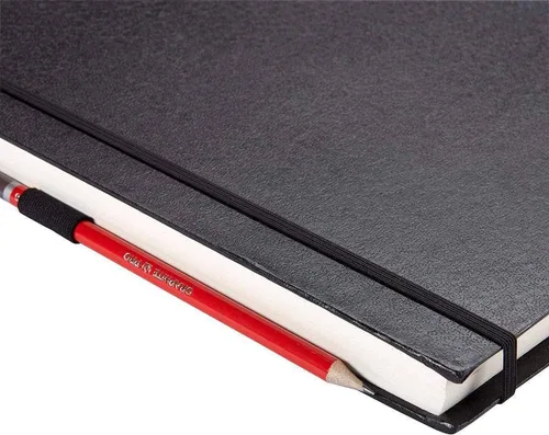 Miniatura 3 de KINGART Cuaderno de bocetos de tapa dura negra de 8.5 x 11 pulgadas, encuadernado perfecto, para medios húmedos y secos, 160 páginas, 80 hojas