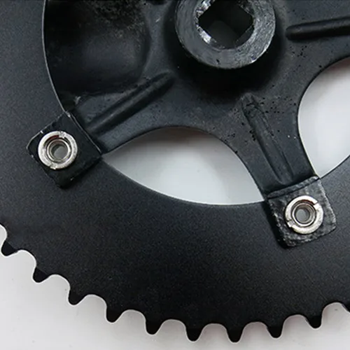 Miniatura 4 de SENQI Rueda de cadena de bicicleta Engranaje fijo 48T Aleación de aluminio CNC Ciclismo Racing Bike Accesorios con manivela (negro)