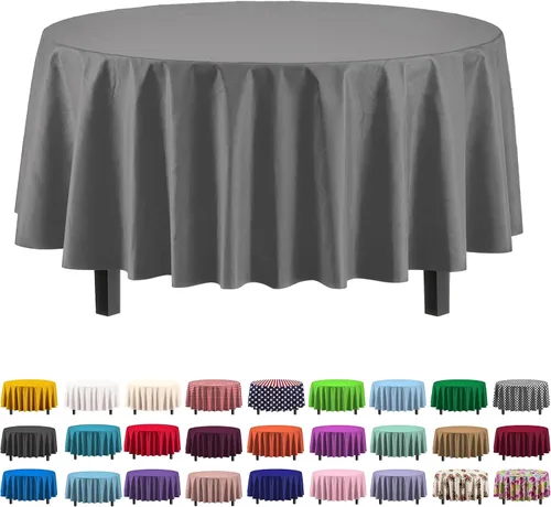 Miniatura 31 de Party Solids Paquete de 4 manteles de plástico color azul aguamarina, 54 x 108 pulgadas, mantel desechable para fiestas y pícnics